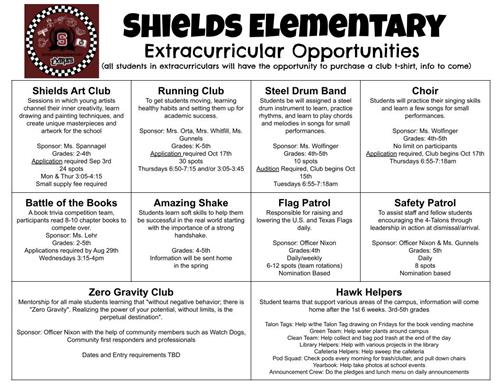 Extra Curricular/Clubs