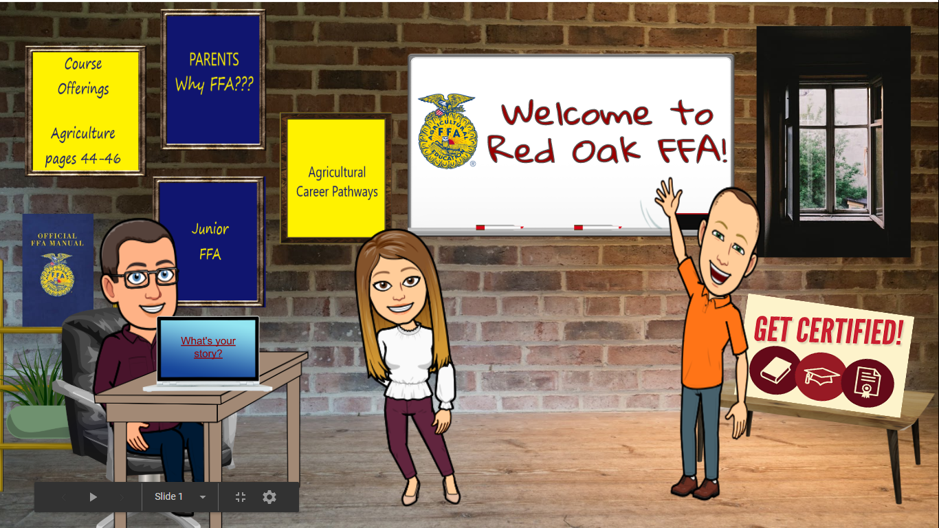 animated interactive classroom for Red Oak FFA with  