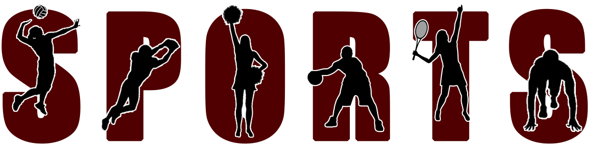 SPORTS with silhouettes of athletes 