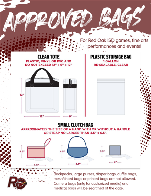 Game Day Information / ROISD Clear Bag Policy